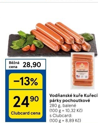 Párky kuřecí pochoutkové Vodňanské kuře