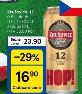 Pivo světlý ležák 12° Krušovice