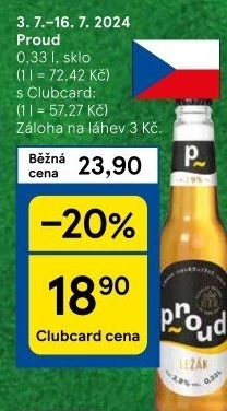 Pivo světlý ležák Proud