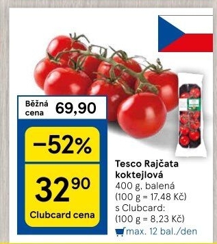 Rajčata koktejlová Tesco