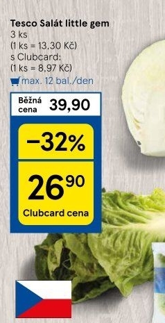 Salát little gem Tesco