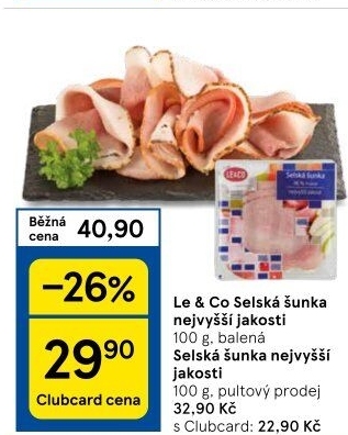 Šunka selská nejvyšší jakosti LE&amp