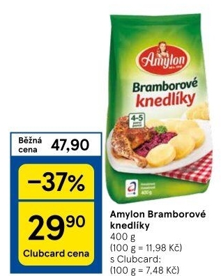 Bramborové knedlíky v prášku Amylon