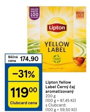Černý čaj Yellow Label Lipton