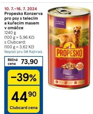 Konzerva pro psy Propesko
