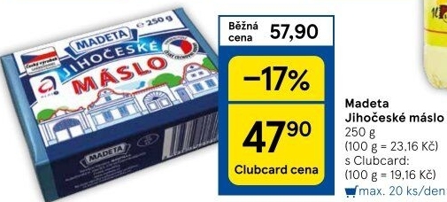 Máslo Jihočeské Madeta