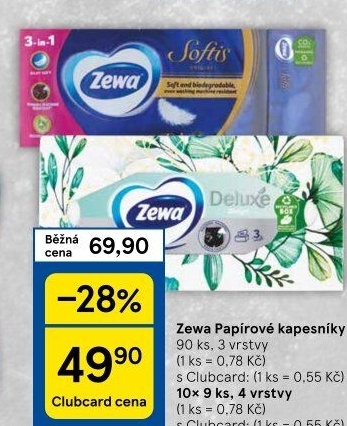 Papírové kapesníčky 3vrstvé Zewa - box