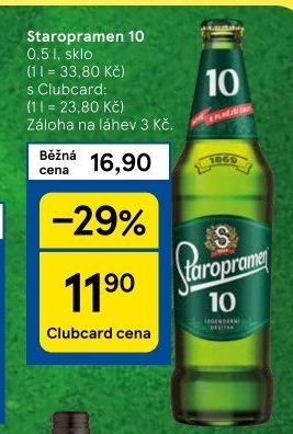 Pivo světlé výčepní 10° Staropramen