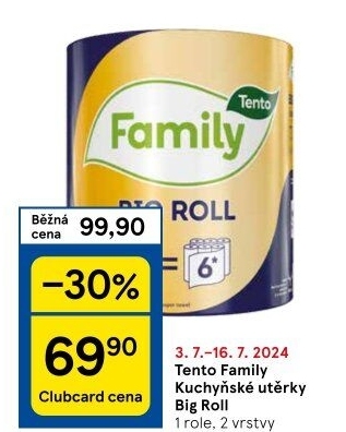Utěrky kuchyňské 2vrstvé Family Big roll Tento