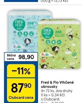 Vlhčené ubrousky Fred&amp