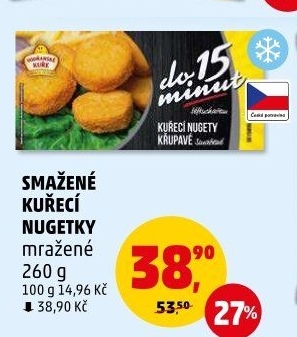 Nugetky kuřecí smažené mražené Vodňanské kuře