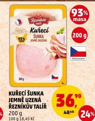 Šunka kuřecí jemně uzená Řezníkův talíř