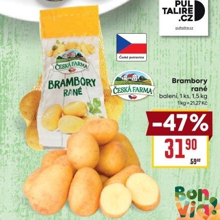 Brambory konzumní rané Česká farma