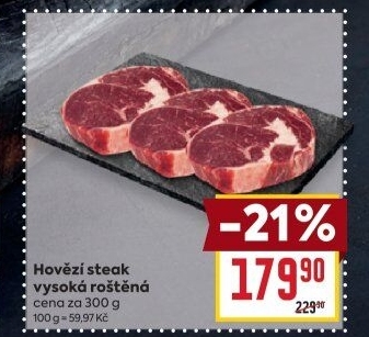 Hovězí roštěná vysoká - Rib Eye steak
