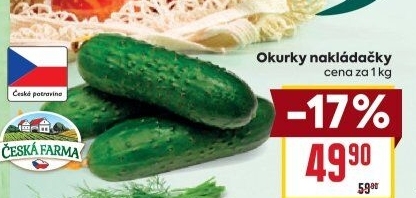 Okurky nakládačky Česká farma