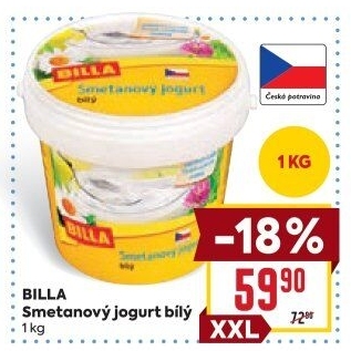 Bílý jogurt smetanový Billa