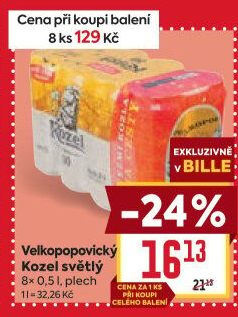 Pivo světlé Velkopopovický Kozel