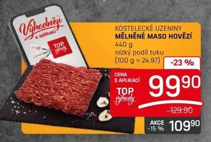 Mleté maso hovězí Kostelecké uzeniny
