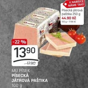 Paštika játrová písecká Maso uzeniny Písek
