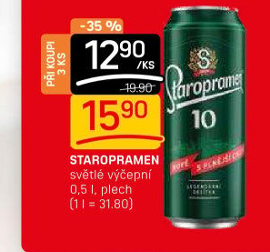 Pivo světlé výčepní 10° Staropramen