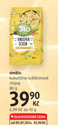Kukuřično-luštěninové chipsy dmBio