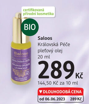 Olej pleťový bio Saloos