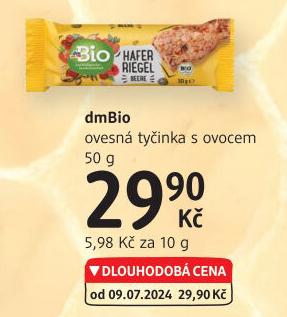 Ovesná tyčinka s ovocem dm Bio