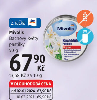 Pastilky Bachovy květy Mivolis