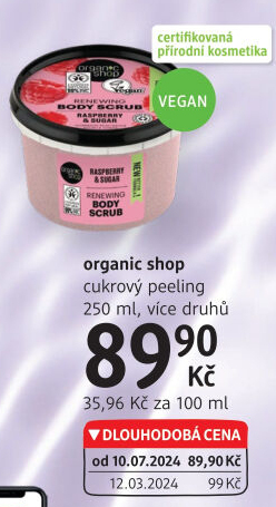Tělový peeling Organic Shop
