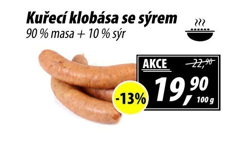 Kuřecí klobása se sýrem