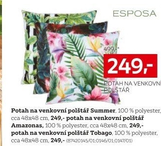 POTAH NA VENKOVNÍ POLŠTÁŘ