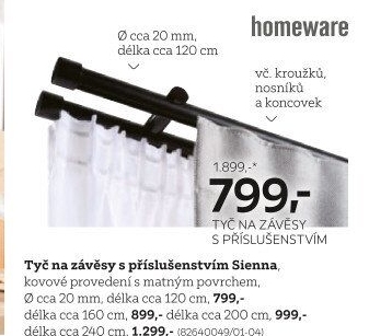 TYČ NA ZÁVĚSY S PŘÍSLUŠENSTVÍM