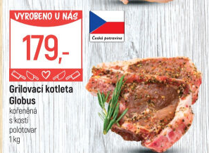 Kotleta na gril s kostí kořeněná Globus