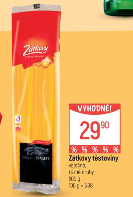Těstoviny vaječné Zátkovy