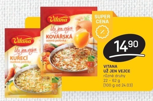 Instantní polévky Už jen vejce Vitana