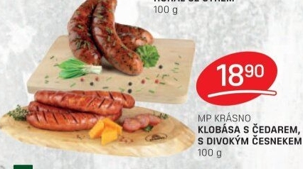 Klobása s čedarem Krásno