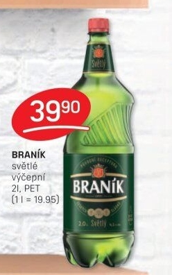 Pivo světlé výčepní 10° Braník