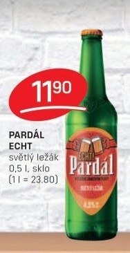 Pivo světlý ležák 11° Echt Pardál