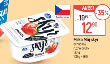Dezert zakysaný ochucený Můj Skyr 0% Milko