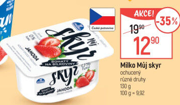 Dezert zakysaný ochucený Můj Skyr 0% Milko