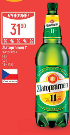Pivo světlý ležák 11° Zlatopramen