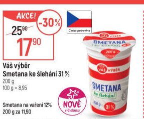 Smetana ke šlehání 31% Váš Výběr