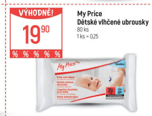 Vlhčené ubrousky dětské My Price