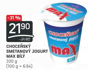 Jogurt smetanový max bílý Choceňský