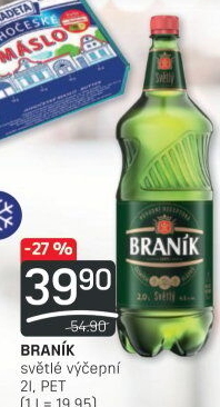 Pivo světlé výčepní 10° Braník