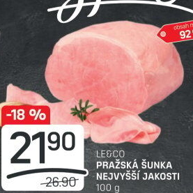 Šunka pražská nejvyšší jakosti LE&amp