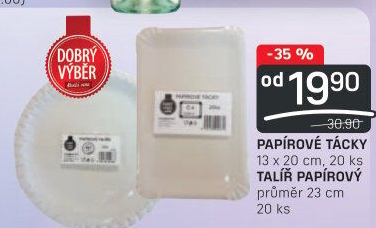 Tácky papírové Dobrý Výběr