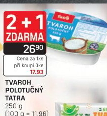 Tvaroh polotučný 3,5% Tatra