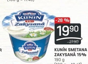 Zakysaná smetana Mlékárna Kunín 15%