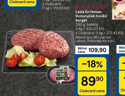 Hovězí burger dvouručák Láďa Grileman Kostelecké uzeniny
